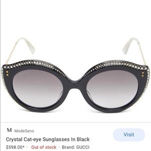 Gorgeous cat eye Gucci sunglasses with crystals